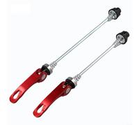 Jeu d'essieux à dégagement rapide pour roue de VTT avant et arrière avec axe en acier et poignées de levier en alliage d'aluminium conçues pour une fixation fiable des roues (rouge)