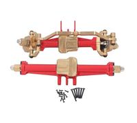 Jeu d'essieux avant et arrière RC en alliage d'aluminium et laiton, léger, haute précision, remplacement d'essieux de voiture RC pour voiture Traxxas 1/18 RC (Red)