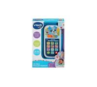 VTech - Allô Bébé Messages Magiques Bleu, Premier Téléphone Interactif, Parlant et Musical avec Enregistreur Vocal, Changeur de Voix et Effets Lumineux, Cadeau Bébé Dès 9 Mois - Contenu en Français