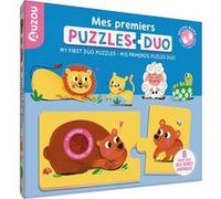 Auzou Jeu d'éveil Mes premiers puzzle duo à toucher Bébés animaux Multicolore