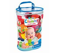 Clementoni | Clemmy - Sac Souple 40 Blocs de Construction Souples pour Enfants 6-36 Mois | Touch & Play | Stimulation Sensorielle | Jouet Bébé Tactile Lavable | Motricité Fine