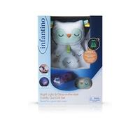 Infantino – Coffret cadeau 302036 – Veilleuse et chouette en peluche luminescente
