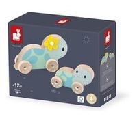 Janod Jeu d'éveil en bois Set de 2 tortues qui roulent Pure Multicolore