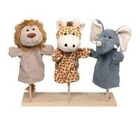 Goki Lot de 3 marionnettes Peluches à Main Animaux Sauvages