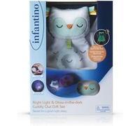 Infantino – Coffret cadeau 302036 – Veilleuse et chouette en peluche luminescente