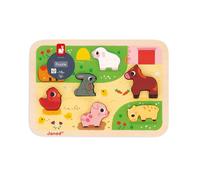 Janod Puzzle Chunky À la Ferme – Bois FSC – 7 pièces Multicolore