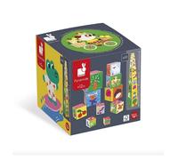 Jeu d'éveil - JANOD - J02387 - 10 cubes carton FSC - 4 saisons illustrées - Évolutif chiffres 12m+