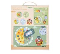 Lilliputiens Calendrier Au fil du temps – Panneau d'apprentissage Tissu & Carton Vert 46 cm