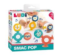 Ludi Jeu d'éveil Smac Pop - 4 balles sonores, 3 ventouses silicone - Multicolore, dès 10 mois