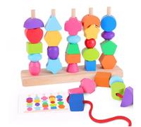 Jeu d'éveil - SUPERBE BEBE - Formes en bois à empiler et trier - Couleurs pastel - 3 ans et plus - Éducatif