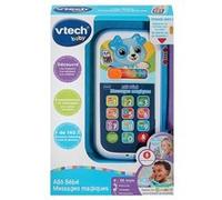 VTech - Allô Bébé Messages Magiques Bleu, Premier Téléphone Interactif, Parlant et Musical avec Enregistreur Vocal, Changeur de Voix et Effets Lumineux, Cadeau Bébé Dès 9 Mois - Contenu en Français