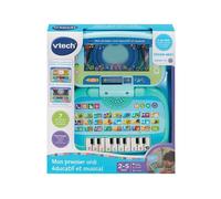 VTech - Mon Premier Ordi Éducatif et Musical, Ordinateur Portable Enfant avec Écran Animé, Clavier ABC, Poignée de Transport et 7 Jeux Éducatifs, Cadeau Enfant de 2 Ans à 5 Ans - Contenu en Français