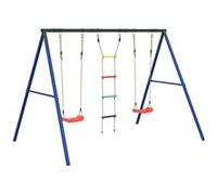 Jeu d'extérieur avec balançoires et échelle vidaXL, balançoire pour enfants Multicolore G