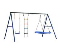 Jeu d'extérieur de balançoire vidaXL échelle et balançoire nid, balançoire pour enfants Multicolore G