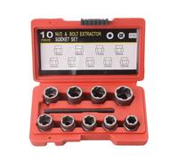 Jeu d'extracteurs de boulons, extracteur de boulons ronds en acier allié, extracteur facile à retirer résistant 10 11 avec poignée efficace, ensemble d'outils extracteurs de boulons avec boîte