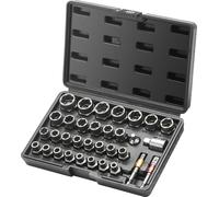 Jeu d'extracteurs de boulons SucceBuy, 29 pièces pour enlever les boulons et les écrous, 6 mm à 10 mm et 13/32 pouces à 3/4 pouces, jeu de douilles d'extracteur en acier CR-MO avec coffret de rangemen