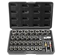 Jeu d'extracteurs de goujons VEVOR, jeu d'extracteurs de goujons et d'écrous de 29 pièces, 6 mm à 10 mm, 13/32" à 3/4", jeu de douilles extractibles en acier CR-MO avec coffret de rangement, écrou à r