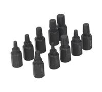 Jeu D'extracteurs de Vis Cassées, 10 Pièces, Acier au Chrome Vanadium de qualité Supérieure, 1/4, 7/32, 3/16, 5/32, 1/8, 13/32, 3/8, 11/32, 5/16, 9/32 Pouces