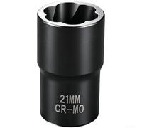 Jeu d'extracteurs d'écrous industriels avec filetage à gauche, 17/19/21/22 mm, acier CR-MO trempé, rainure en spirale profonde pour une prise antidérapante, entraînement 1/2" pour enlever les écrous