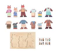 Jeu d'Habillage Animal pour Fille,Poupées À Habiller - Puzzle en Bois Éducatif avec Tenues pour Jeu d'Imitation Filles 3 4 5 Ans Cadeau Anniversaire Voyage