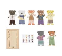 Jeu d'Habillage Animal pour Fille - Poupées À Habiller,Puzzles Éducatifs en Bois avec Vêtements À Associer pour, Jeu D'Imitation en Classe Maternelle, pour Voyage, Anniversaire, Noël