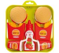 Ecoiffier Jouet Plateau Hamburger 957 – 100% Chef – Imitations d'aliments – Dès 18 mois – Noir