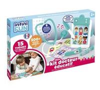 Infini Fun - Mon kit Docteur éducatif - Bloc Note électronique, stéthoscope, thermomètre, seringue, Stylet et 9 Planches interactives - Jouets d'imitation Multi-apprentissages dès 2 Ans