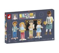 Janod - Un Jour… A l'Ecole - Jouet d'Imitation Métier - 250 Accessoires Inclus - Grands Personnages 65 cm - Développe l'imagination - Certifié FSC - Dès 3 Ans, J06623