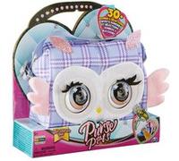 Purse Pets PRINT PERFECT - CHOUETTE - COMPAGNON INTERACTIF FORMAT SAC A MAIN - Chouette Animal Interactif Motif Ecossais Lila Qui Cligne Des Yeux - Sons et Modes De Jeu - Jouet Enfant 5 Ans et +