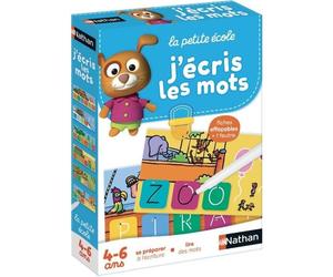 Jeu d'initiation à l'écriture Nathan J'écris les mots Cartes effaçables double face Vert Multicolore