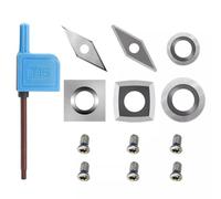 Jeu d'inserts de coupe en carbure pour outils de tournage de tour à bois - Pointes en carbure massif haute durabilité, bord poli miroir, travail du bois professionnel et débutant