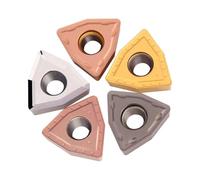 Jeu d'inserts de lame forage en carbure WCMX 030208 040208 WC02 WCMT WC U, coupe rapide, outillage tungstène 10 pièces Plaquettes de Carbure CNC(WCMX030208)