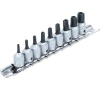 Jeu d'inserts d'embouts 9 pcs profil TS10-TS50 1/4" carré intérieur Torx Bits...