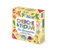 Janod Jeu Cherche et Trouve Mon Premier Dinosaures – 1-4 joueurs, 3+ ans, 20 cartes – Multicolore