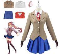 Jeu Doki Doki Club de littérature Monika Cosplay Sayori Yuri Natsuki Cosplay Costume perruque ensemble uniforme scolaire fille femmes Costumes costume