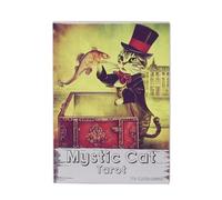Jeu d'Oracle, Divination du Chat Mystique, Carte du Destin, 78 Cartes de Tarot, Ensemble Portable, Guide Spirituel, Jeux de Table, Version Anglaise pour Débutants et Experts, 3,54 x 2,56 Pouces