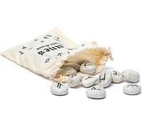 Jeu d'oracle runique en céramique dans un sac en coton --155g
