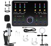 Jeu d'ordinateur Diffusion en direct Voix Carte son Ancre Microphone Microphone Ensemble complet de microphone,B