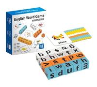 Jeu d'orthographe - | Bloc d'alphabet anglais assorti | Carte flash d'apprentissage de l'anglais pour , bataille de mots d'orthographe pour de plus de 3 ans, maternelle, jardin