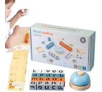 Jeu d'orthographe Course aux Mots, Jeu de Plateau interactif d'association de Lettres avec 64 Cartes Flash, 20 Cubes de l'alphabet et Une Clochette. Idéal pour la Maison et l'école (2 Pièce)