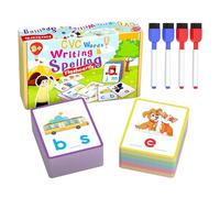 Jeu d'orthographe interactif, Cartes de Mots d'apprentissage précoce, Ensemble Flash de 120 pièces avec Correspondance d', Carreaux en Carton Robuste, kit d'activités de l'alphabet avec Un Desig