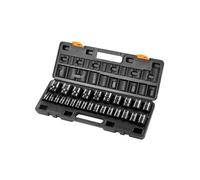 SucceBuy Jeu de douilles à choc 1/2" 26 pièces peu profondes – 6 pans CR‑V 10–36 mm avec mallette
