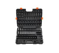 VEVOR Coffret Douilles à Chocs 3/8" et 1/2", SAE et Métrique, Kit pour Clé à Cliquet 130PCs, en Acier Allié Cr-Mo, 6 Pans, Marquages de Taille Faciles à Lire, pour la Réparation Automobile, Atelier