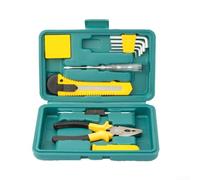 Jeu d'outils 12 en Acier pour Maison - Kit Bricolage Complet avec Tournevis Mètre Ruban - Boîte Rangement Compacte 19.5cm