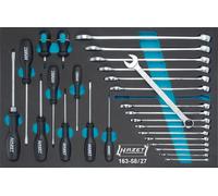 Jeu d'outils ∙ clé mixte ∙ tournevis 163-58/27 ∙ profil cruciforme PH, profil fendu, profil hexagonal extérieur traction ∙ 27 pièces ∙ 6 - 24 ∙ PH1 - PH2