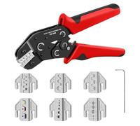 Jeu d'outils de sertissage pour embouts non/pré-isolés, connecteurs bout à, solaires et coaxiaux, SN-58B 6 mâchoires (6 sans sac outils)