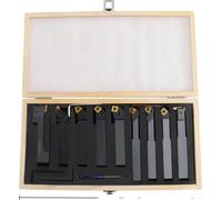 Jeu d'outils de tournage, lames multi-angles, acier 45 longue durée, noir