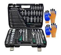 Jeu d'outils mécaniques de 216 pièces, jeu de clés à cliquet 1/4", 3/8" et 1/2" avec joint universel et barres d'extension, jeux de douilles à 72 dents, pour réparation automobile, maison