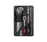 Toolland Ensemble d'outils, 28 pièces, en chrome-vanadium, poignée antidérapante, clés Allen