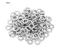 JEU D'OUTILS PLATS DE RONDELLE DE BLOCAGE DENTÉE DENTÉE EN ACIER INOXYDABLE POUR CONNEXIONS ÉLECTRIQUES AUTOMOBILE MARINE (M5 (100 pièces))